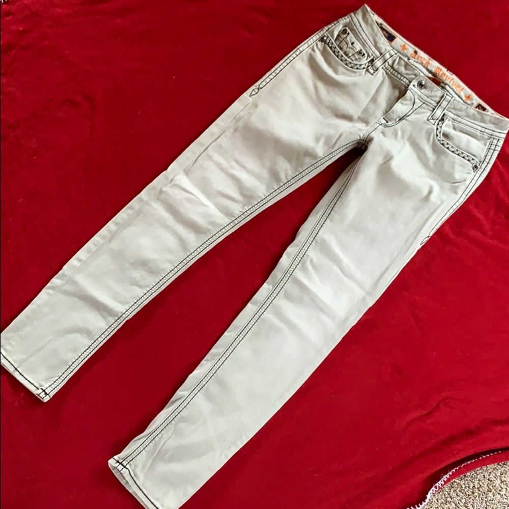 Rock revival jeans Claudia skinny gray pants 28 29